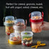 4 Pack 22 oz Crystalia On The Go Yogurt Parfait Cups with Lids & Spoon, Large Breakfast Plastic Bowls with Topping