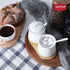 HAOTOP 2 Pack Ceramic Sugar Bowl with Tray, Spoon and Lid, Porcelain Jar for Sugar, Pepper, Coffee, Spice, 12 Ounces