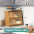Counter, viewcare Extra Large Bread Box, Double Layer Bread Box for Kitchen Bamboo Wood Large Capacity Bread Storage