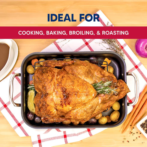 HIC Kitchen Rectangular Wire Roasting Rack, Nonstick