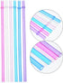 Hestya 25 Pcs Glitter Reusable Plastic Straws, 9 Inches Long Hard Plastic with Brush, 6 Colors for Tumblers