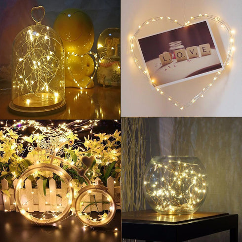 4 Pack 8 5M 50 BXROIU Battery Operated Fairy String Lights, Modes Silver Wire with Remote & Timer - LEDs Waterproof