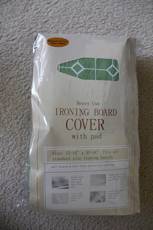 J&J Home Fashion Heavy Use Iron Board Cover in Green