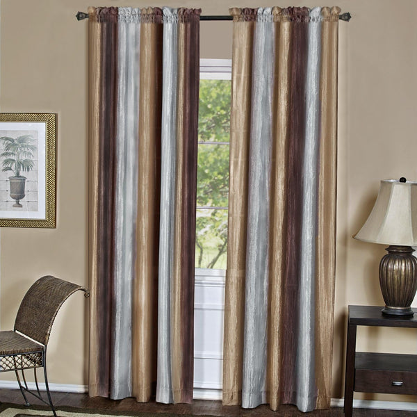 Ombre Panel Light Filtering Semi-Sheer Window Curtain - 84 Inch Length, 50 Inch Width - Chocolate Light Filtering Soft