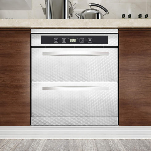 CRE8TIVE Stainless Steel Contact Paper, 12"x80" Metallic Silver Wallpaper, Peel and Stick Waterproof for Kitchen