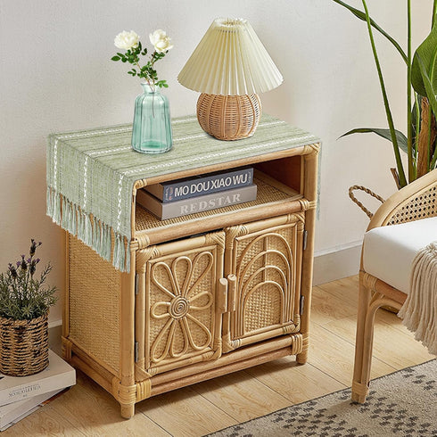15.7 36 inch, Summer Boho Table Runner Short x Spring Sage Green Coffee Table Cover, Green Linen Small Table Cloth