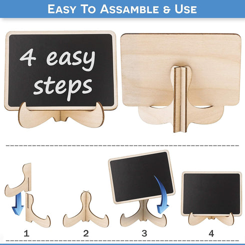 20+1 pcs Wood Mini Chalkboard Sign with Easel Stand for Special Event Decorations, Table Numbers, Weddings, Birthday
