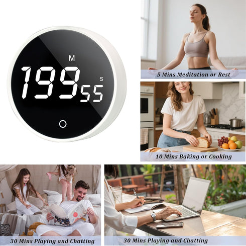 BXF SPORTS 199-Minute Countdown Countup Digital Kitchen Timer - Magnetic Timer with Large LED Display,Volume