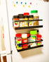 TIYOORTA Black,1PC Fridge Spice Rack Organizer Single Tier Magnetic Refrigerator Spice Storage Magnet Shelf