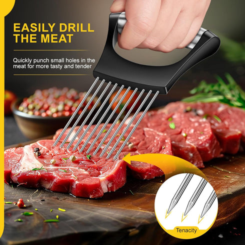zokxoiy Premium Onion Slicer, Stainless Steel Onion Holder for Slicing, Kiwifruit, Tomatoes, Avocados, Eggs, Lemon