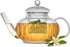 JoyJolt 33.8oz Fluted Glass Teapot Set with 13.5oz Double Wall Glasses, Stovetop Safe Kettle, Borosilicate Clear Tea