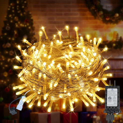 33 FT 100LEDs Christmas Lights Plug in,Outdoor Indoor Connectable Fairy Lights with