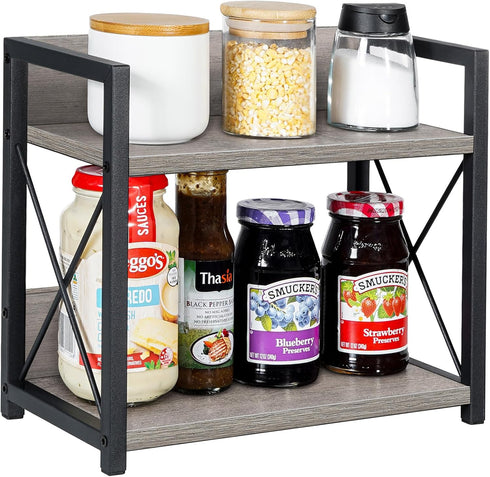 Countertop 2 Countertop, Counter Giikin Shelf Organizer, Tier Kitchen Spice Rack Organizer for Wood Coffee Shelf