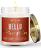 Fall Candles - 'Hello Pumpkin' Soy Pumpkin Spice Candle, Infused with Essential Oils, 9oz Reusable Jar, 50 Hour Burn