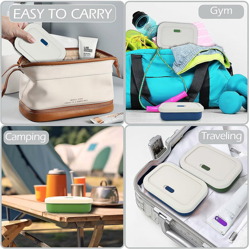AIDIMMING Silicone Enhanced Leak Proof Travel Soap Case, Vented Shampoo Bar Holder, Large Bar Soap Box with Lid