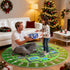 Mat,47x47'' Kids City Road Car Play Rug Round ABC Alphabet Educational Play Non-Slip Town City Map Kids Rug for Bedroom