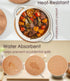Cork Trivet - 6 Pcs High Density Thick Cork for Hot Dishes, 10 Inch Heat Resistant Multifunctional Coaster