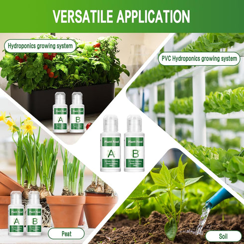 CONNOVA 800ML Hydroponic Nutrients, Hydroponic Plant Nutrients A and B, Universal A&B Indoor Plant Nutrients for Lush