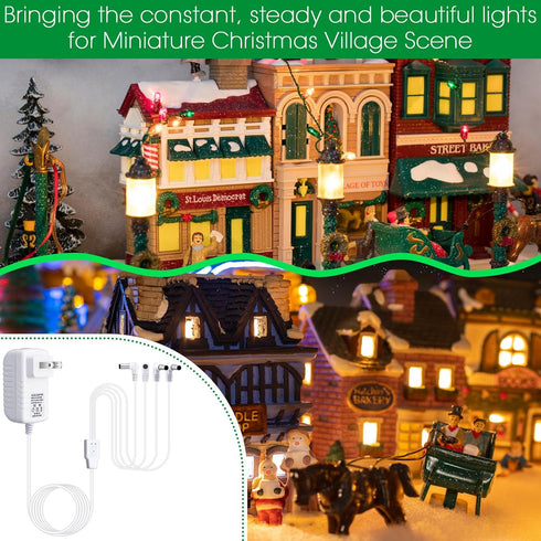 Umigy 2 Pcs 4.5V Power Adapter for Lemax Lighted Accessory, AC DC Power Adapter