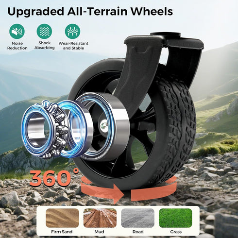 176lbs Camping(Black-5.8 164L) SUNNYFEEL Collapsible Wagon Cart with Wheels Foldable - Standard Borderless Version