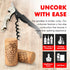 Chef Craft Select Waiters Corkscrew, 5 Inch Length, Stainless Steel/Black, with Foil Cutter and Bottle Opener