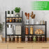 Expandable Heavy Duty Cabinet Storage Shelf, Stackable Organizer Rack for Kitchen, Bathroom, Countertop, Black