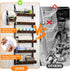 6 2 1 Tier Over The Door Pantry Orangizer IN Wall Mounted or Hanging Spice Rack with Adjustable Wood Basket,Heavy Duty