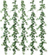 mizii 5 Pack 395" Artificial Vines Ivy Garland, Fake Vine with Realistic Silk Green Leaves for Indoor Outdoor Home Decor