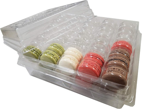 Pastry Chef's Boutique French Macaron Complete Storage Freezer Box - Large Box and 4 Trays for 70 Macarons