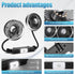 Car Fan, 12V Cooling Fans for Backseat with Night Light, 360° Rotatable Dual Head Fan for Vehicles