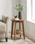 2-Tier ULET283T41 VASAGLE MAEZO Collection - Side Table, Small Round End Table, Nightstand with Tapered Legs, Curved