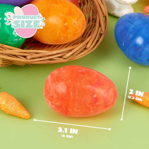 72 3.15" JOYIN Pcs Plastic Iridescent Printed Bright Easter Eggs Tall for Easter Hunt, Basket Stuffers Fillers