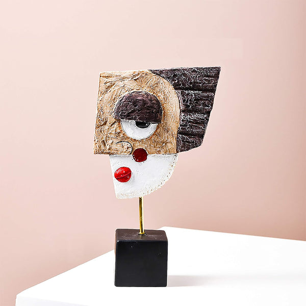 HCCMLOVE Smile - Handcrafted Statues Resin Abstract Sculpture for Home Decor Modern,African Art