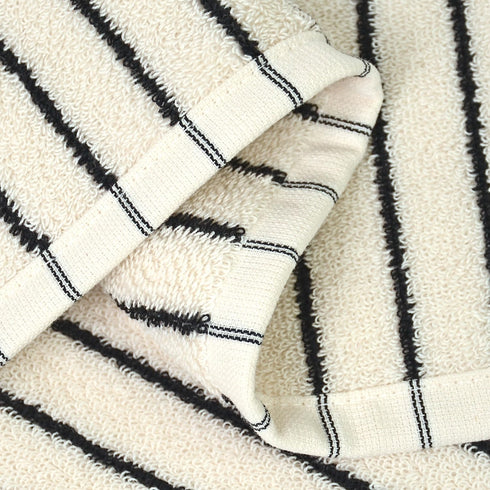 4 Pack, 13 13 Jacquotha Striped Cotton Washcloths x - Soft Wash Cloths for Bathroom, Kitchen, Gym, Face, Black