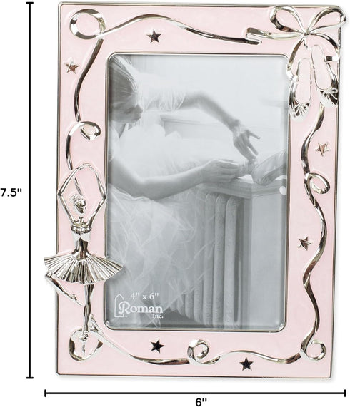 Roman Giftware Inc., Caroline Collection, 7.75" H Pink Ballet Frame 4X6, Religious Inspirational Durable