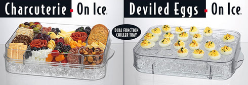 2 Set Prodyne Charcuterie On Ice & Deviled Eggs On Ice Platter Piece Serveware