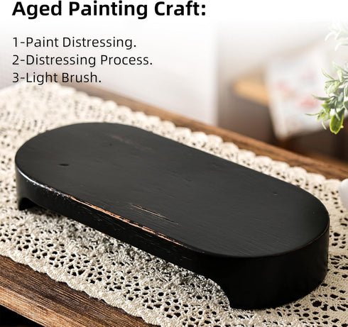 CAMLOT Counter Counter Acacia Wood Risers for Decor Display, Bathroom Decorative Tray, Soap Dish Risers, Pedestal Stand