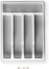 BINO 5-Slot Silverware Organizer, Small Frosted Cutlery Tray for Drawer, BPA-Free Plastic with Soft-Grip Lining