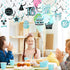 Sumind 30 Pcs Birthday Hanging Swirl Decorations, Teal Silver Black Blue Turquoise Foil Swirls Ceiling Decor for Girls