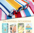 4Pcs Set, 30"x 60" 100% (Summer Set CASA COPENHAGEN Bora Bora Towels Yellow Designer Stripe Beach Towels Gift Oversized