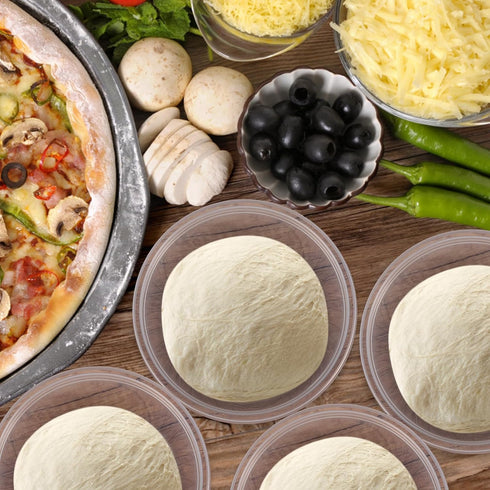 Pizza Dough Proofing Box, Set of 12 Stackable Containers with Lid for Family Size Dough