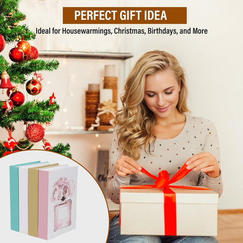 4 PROBENEX Blush Large | PCS Faux Decorative Books for Home Decor | Not Real Books (Cardboard Boxes) | Coffee Table
