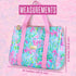 Lilly Pulitzer Cute Lunch Bag for Women, Insulated Tote Bag, Large Capacity Blue Mini Cooler with Storage Pocket