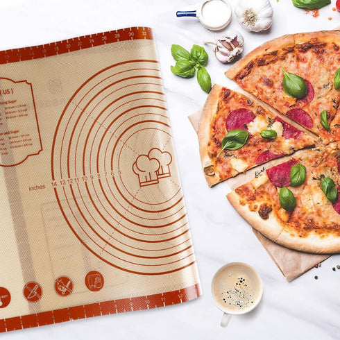 Extra Thick Silicone Baking Mat with Measurements, 26x16 Inch Non-slip and Reusable for Cookies, Bread, Pastry