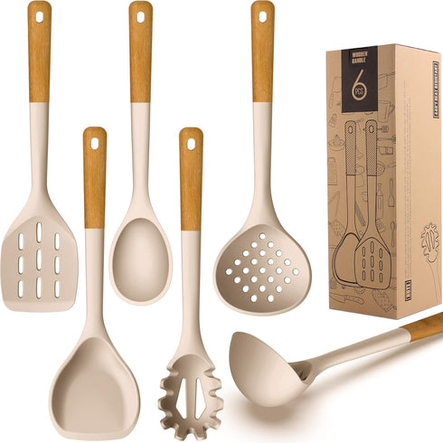 Large Silicone Cooking Utensils Set: Heat Resistant Kitchen Gadgets for Non-Stick Cookware