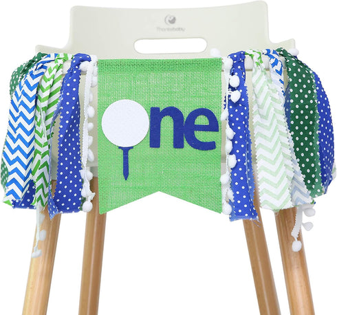 Golf High Chair Banner for 1st Birthday, First Birthday Decoration for Baby's Party, Photo Props