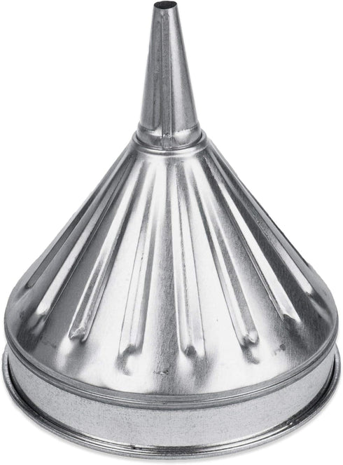 WirthCo 94475 Funnel King, 3 Quart, 8" Center Spout Funnel with Removable Brass Strainer Screen, Heavy Duty Galvanized