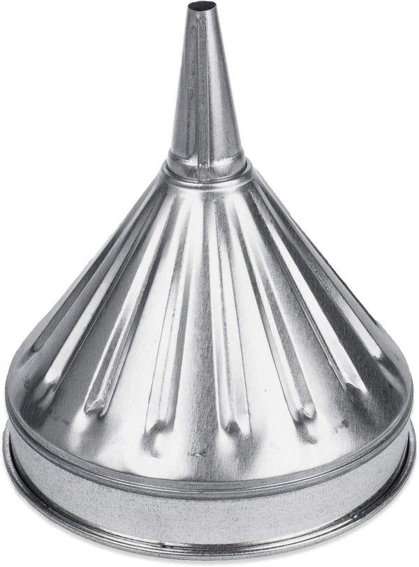 WirthCo 94475 Funnel King, 3 Quart, 8" Center Spout Funnel with Removable Brass Strainer Screen, Heavy Duty Galvanized