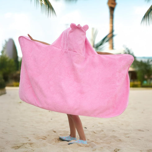 24"x48"+8"/Hooded BAGNO MILANO Kids Organic Turkish Cotton Hooded Beach Cover-Up Towel, GOTS Certified, for Boys
