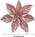 GL-Turelfies 12 Pcs Rose Gold Glitter Christmas Flowers (16cm/6.3’’) with 12 Pcs Clips for Xmas Tree Ornaments